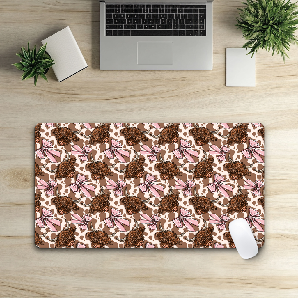 Custom Highland Cow Mouse Pad & Desk Mat
