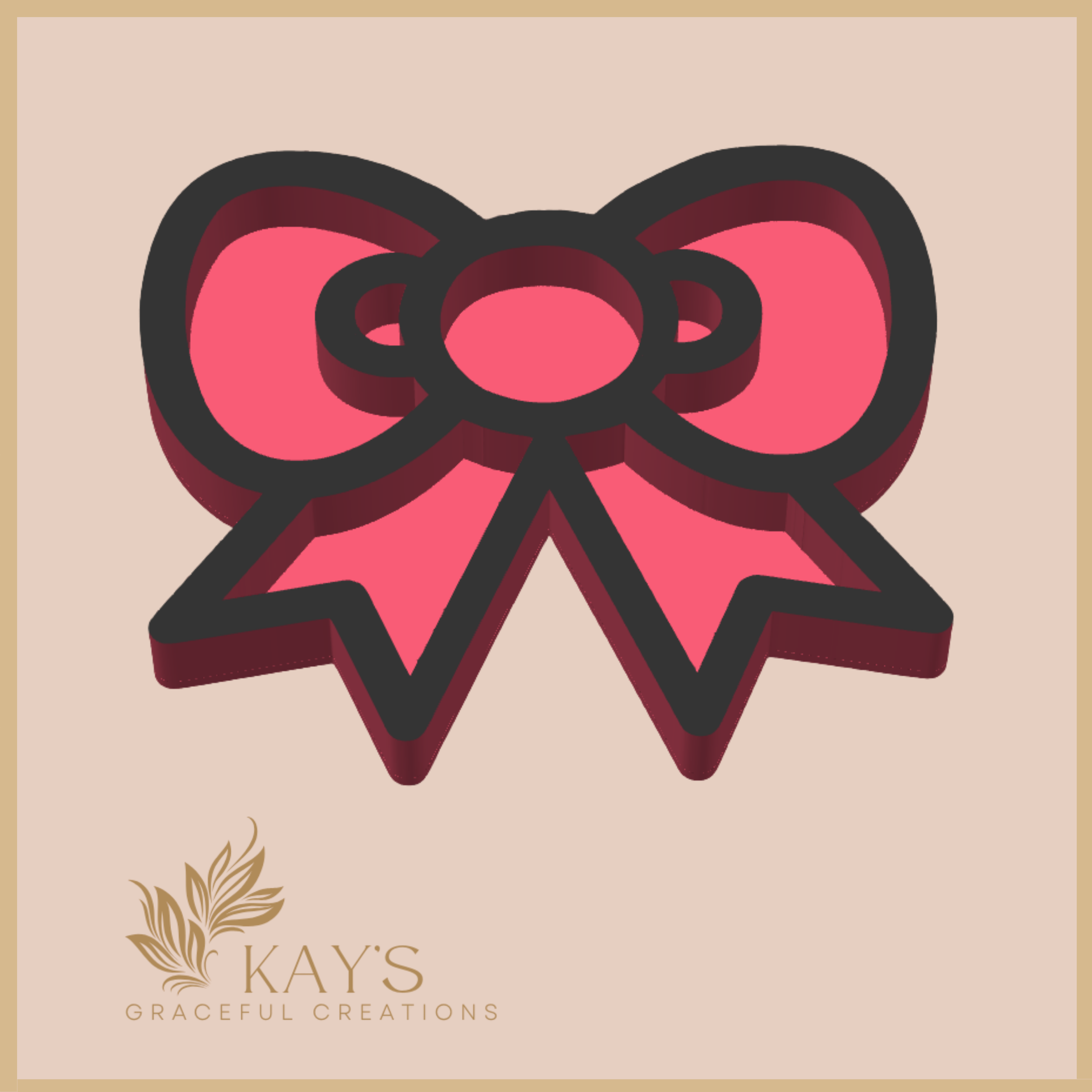 Candy Bow Tray – Sweet Pink Accessory Holder for Christmas