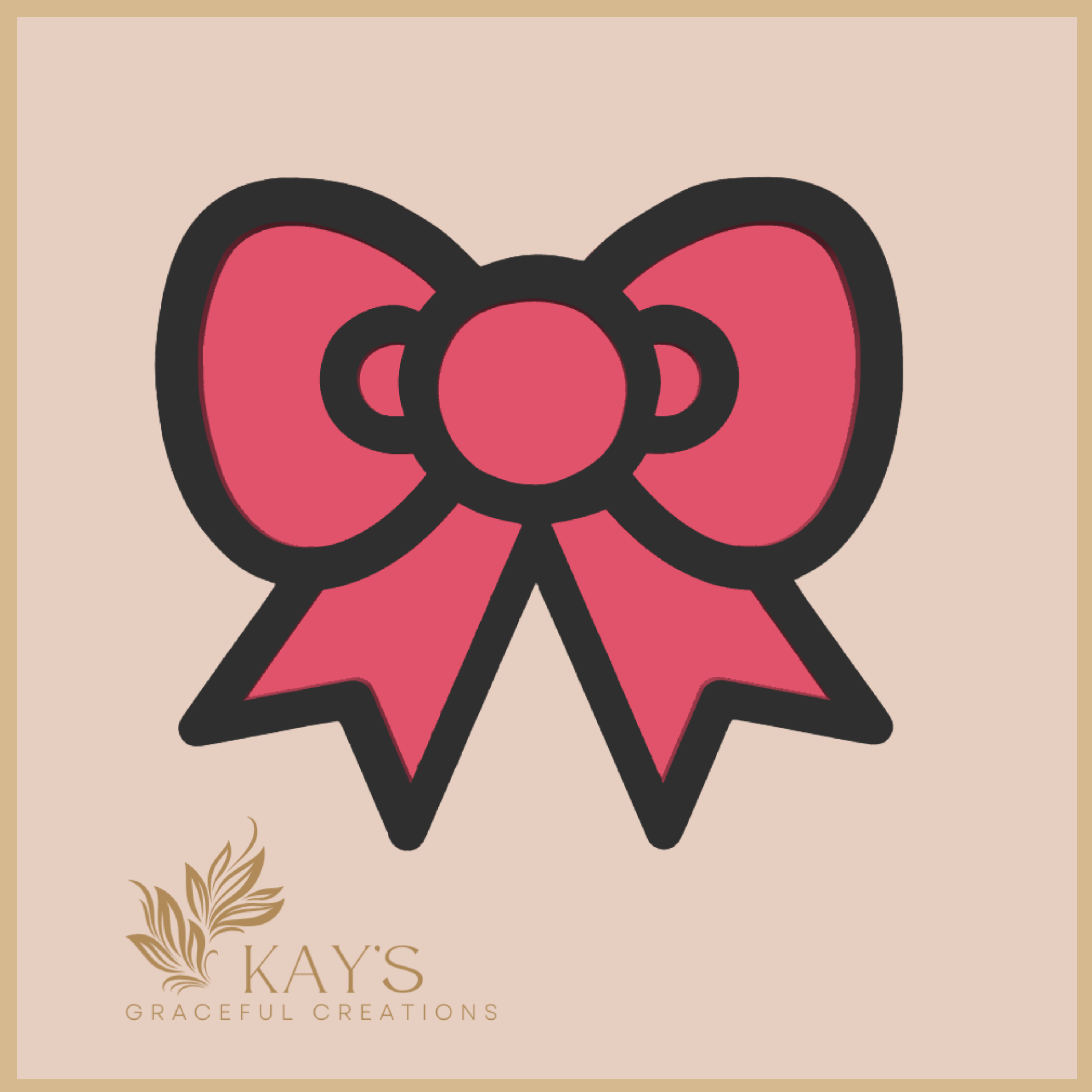 Candy Bow Tray – Sweet Pink Accessory Holder for Christmas