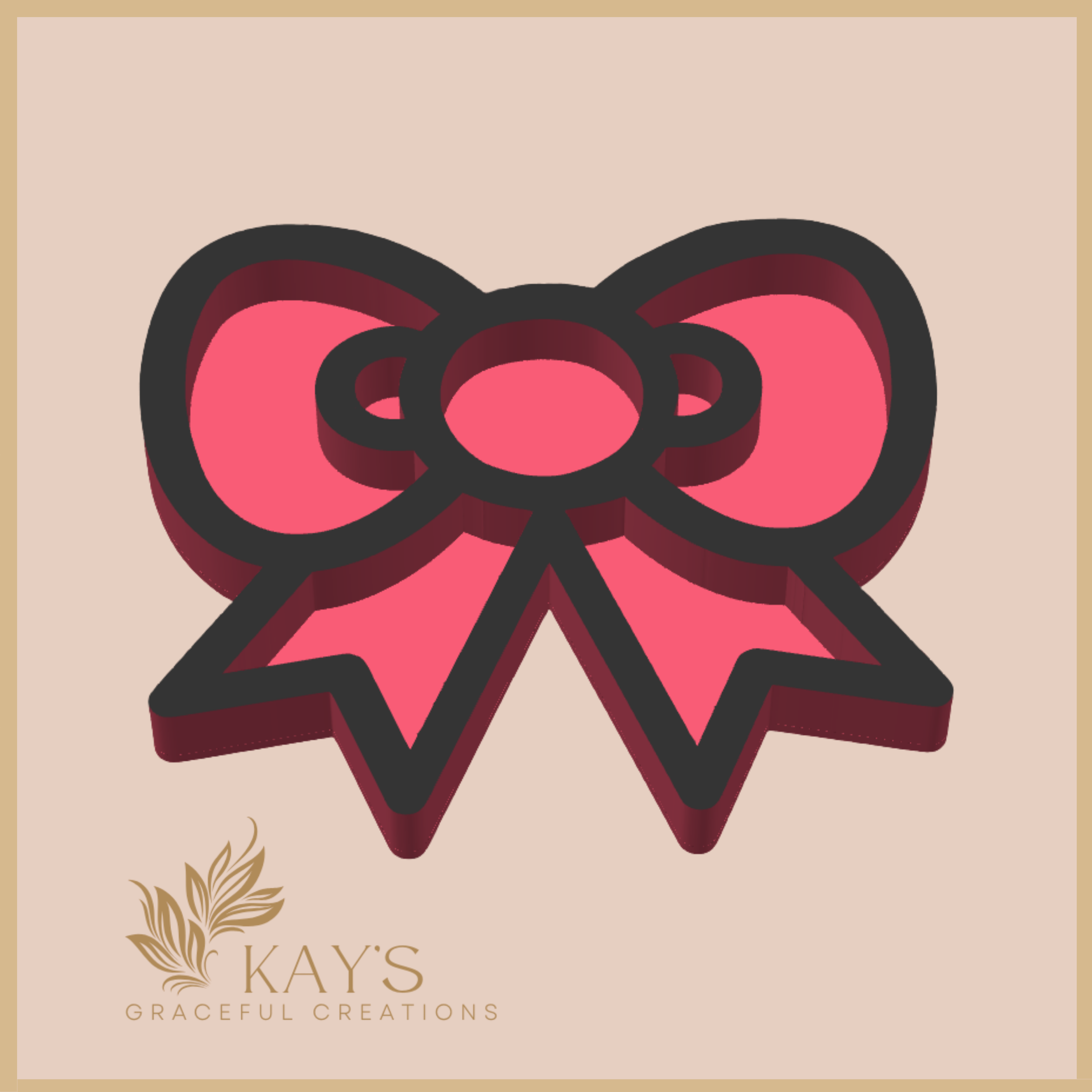 Candy Bow Tray – Sweet Pink Accessory Holder for Christmas