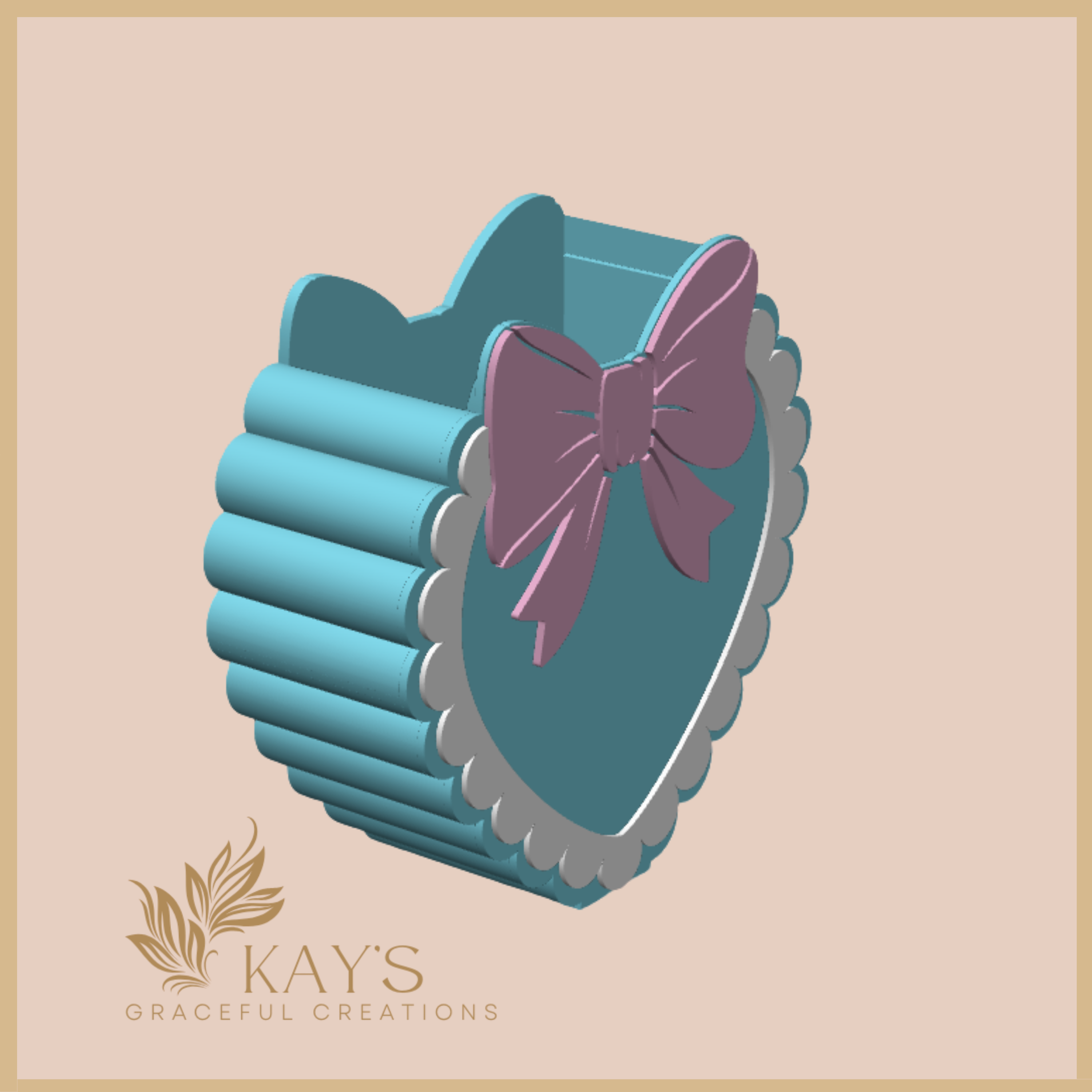 Sweet Heart Bow Pen Holder – Coquette-Inspired Desk Organizer