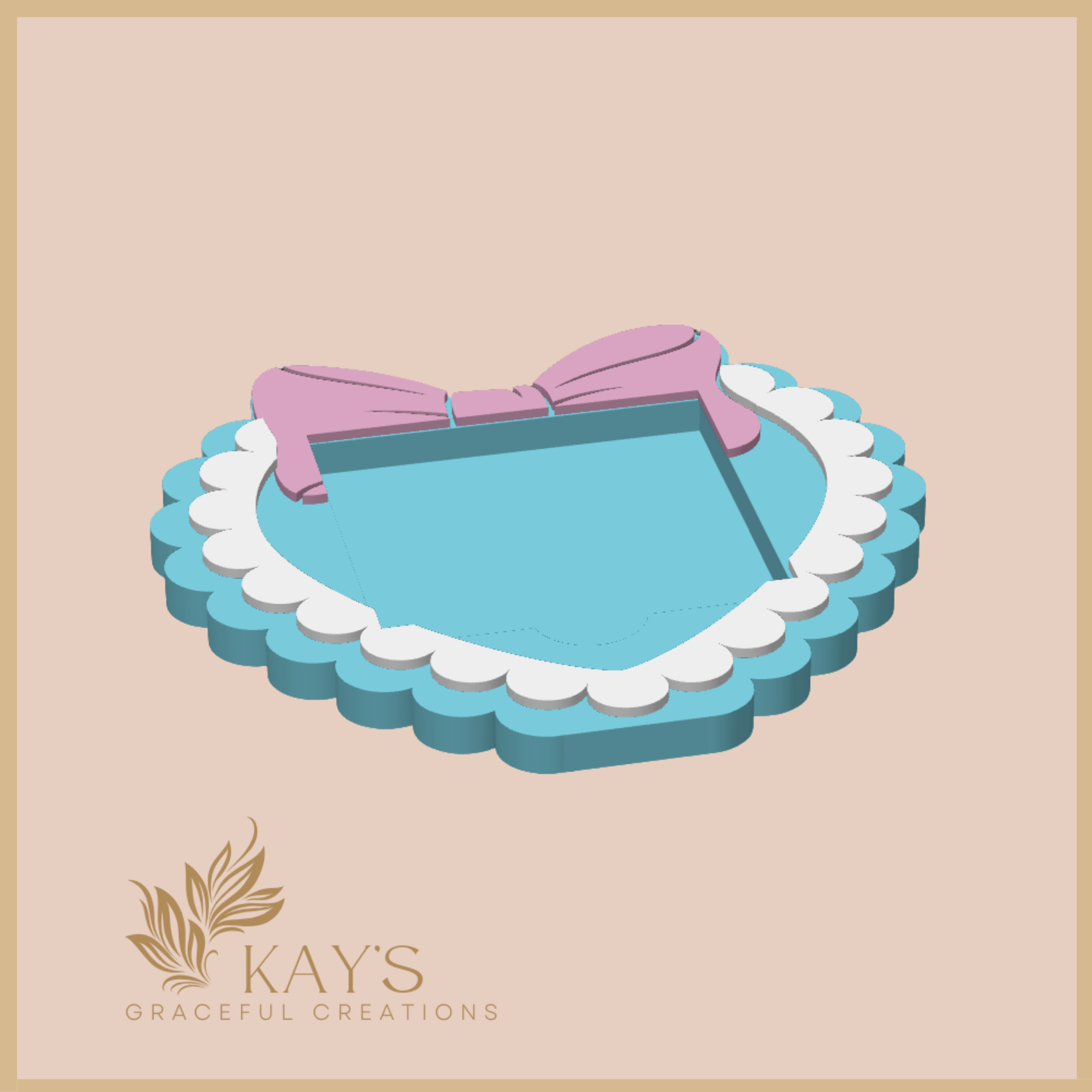 Sweet Heart Bow Sticky Note Holder – Pastel Coquette Desk Decor