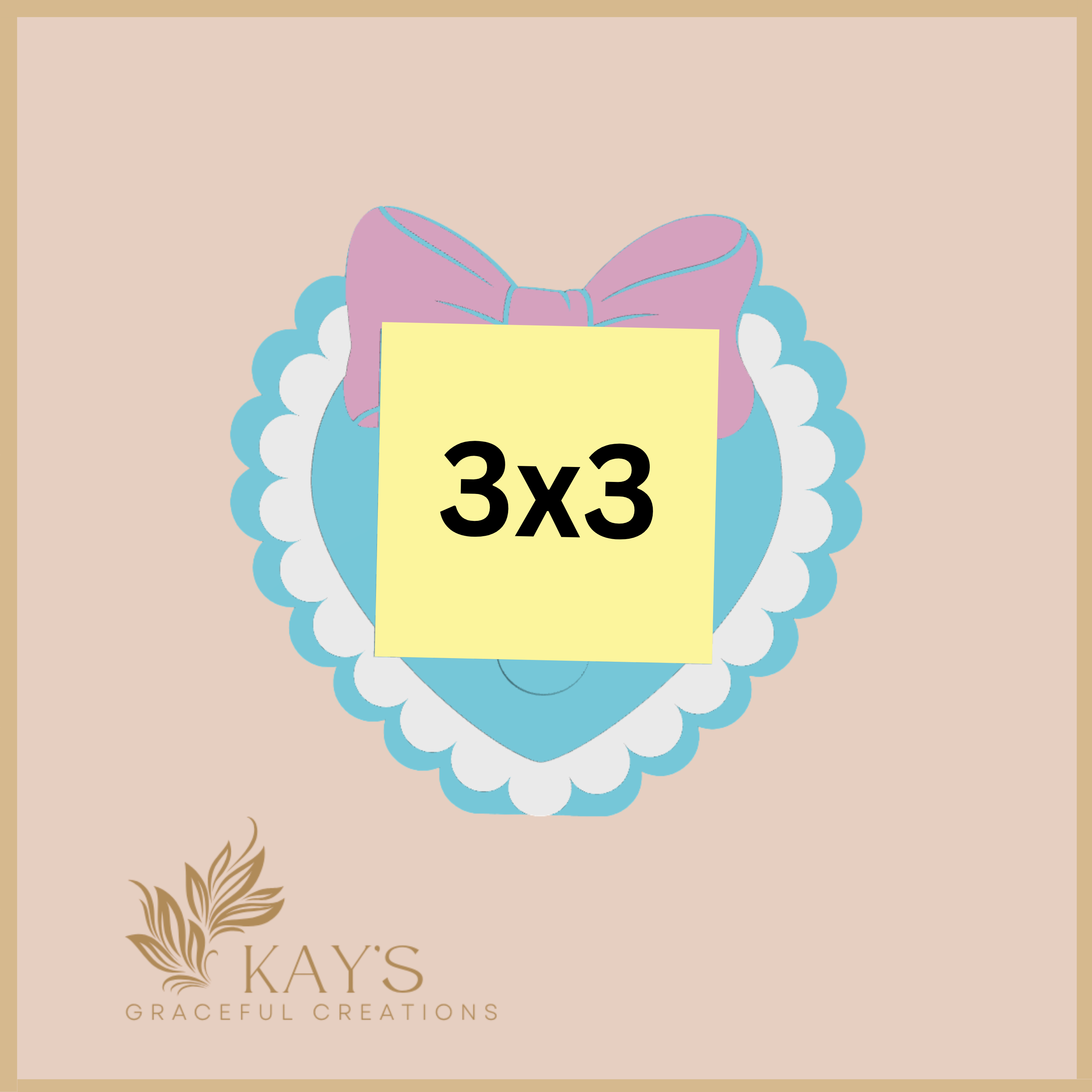 Sweet Heart Bow Sticky Note Holder – Pastel Coquette Desk Decor