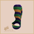 Kinetic Wave Mardi Gras Skinny Can Holder | Ergonomic 3D Printed Slim Sleeve