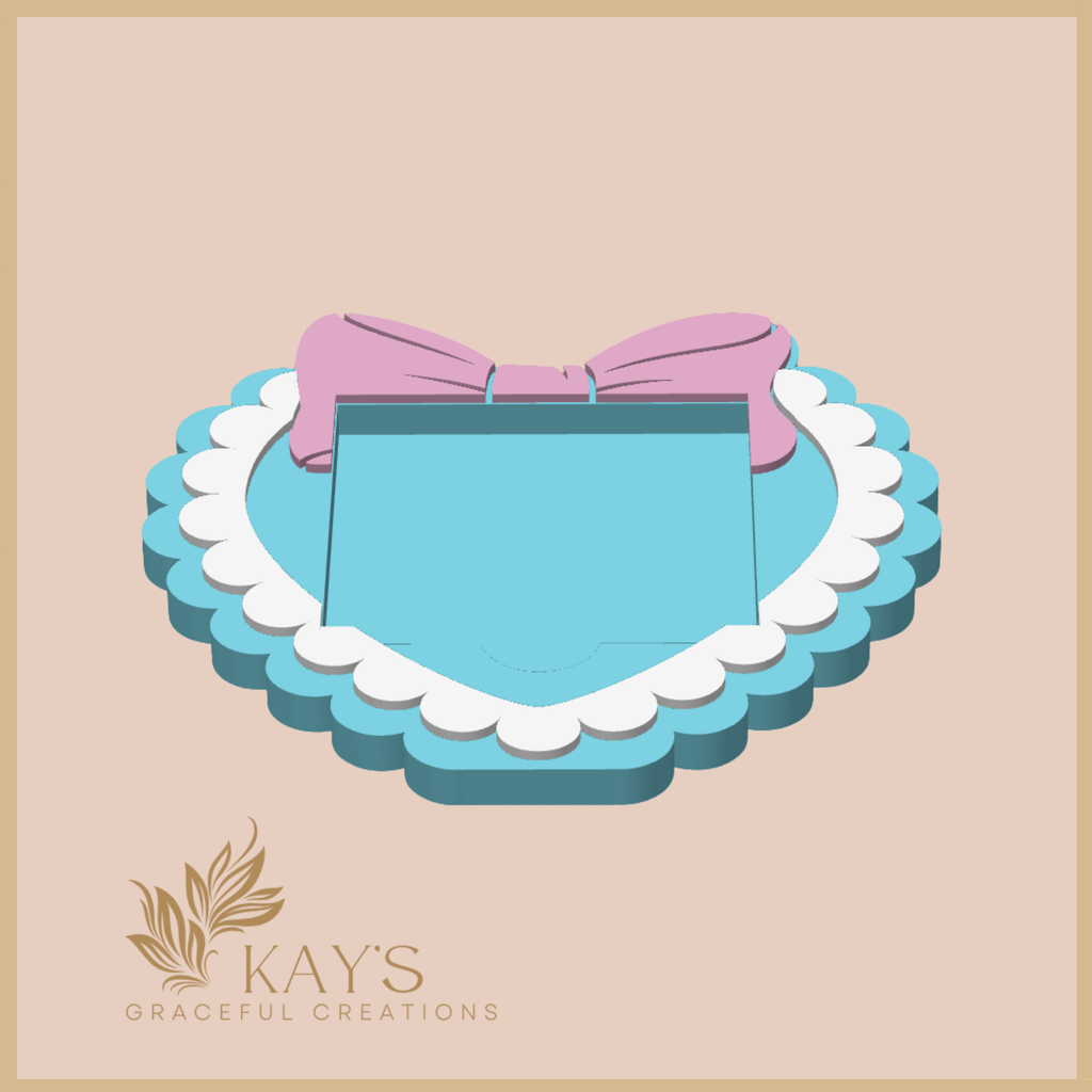 Sweet Heart Bow Sticky Note Holder – Pastel Coquette Desk Decor