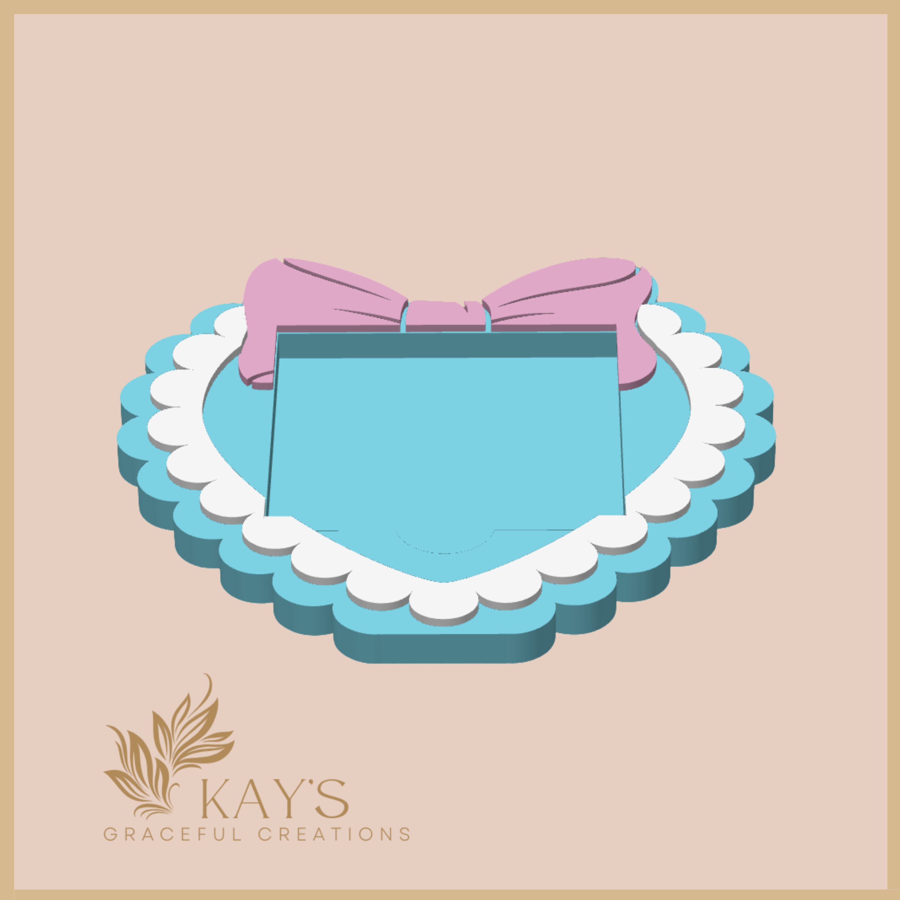 Sweet Heart Bow Sticky Note Holder – Pastel Coquette Desk Decor