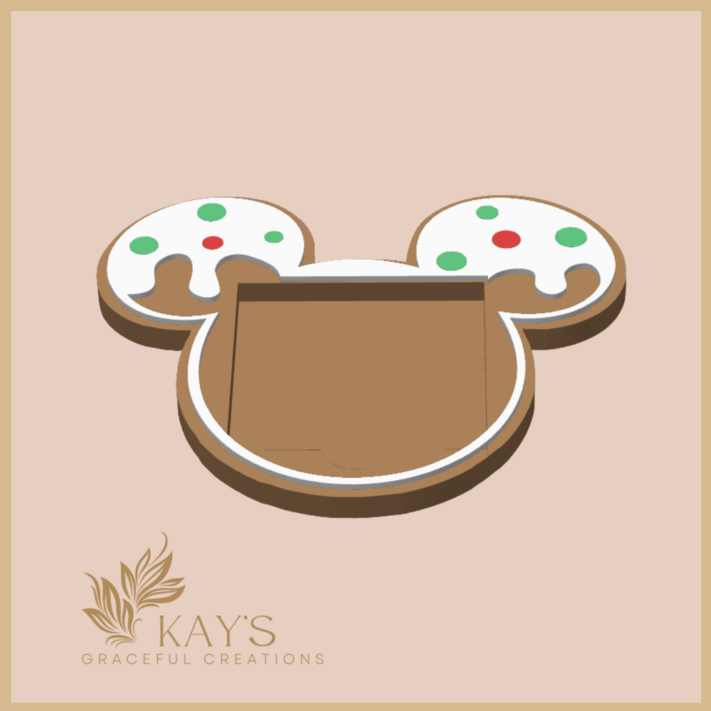 Gingerbread Ears Sticky Note Holder – Christmas Desk Accessory