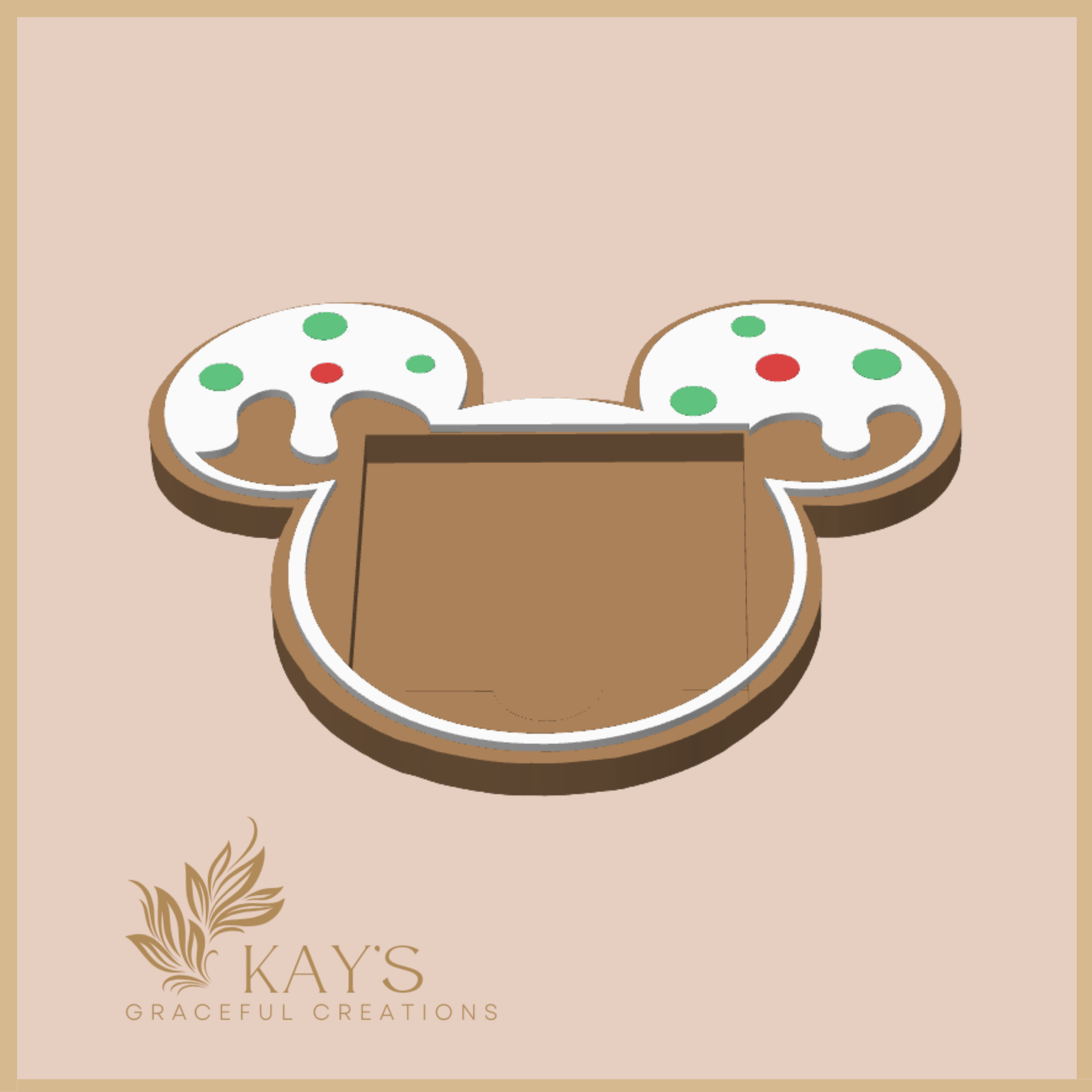 Gingerbread Ears Sticky Note Holder – Christmas Desk Accessory