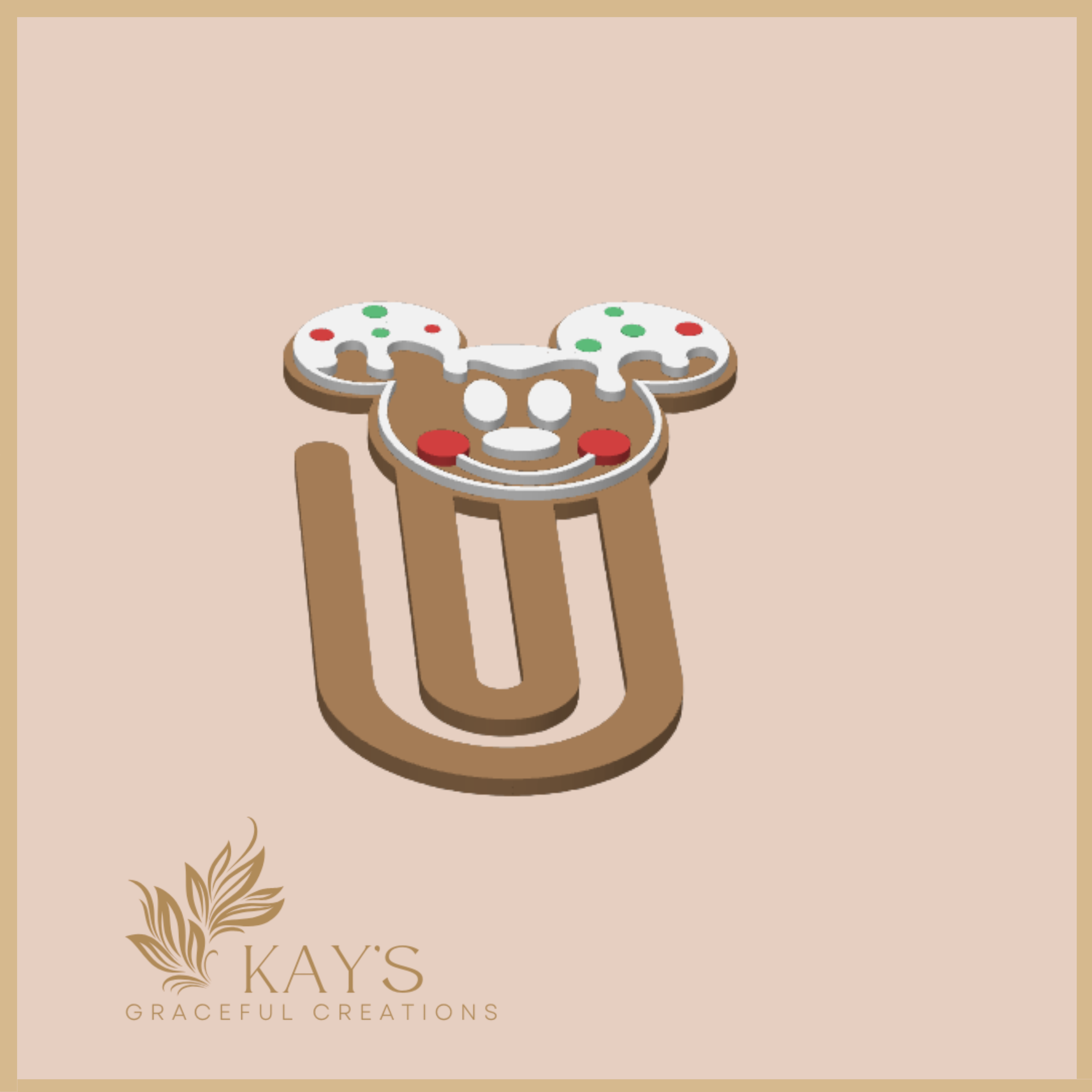 Gingerbread Ears Paper Clip Holder – Cute Holiday Office Decor