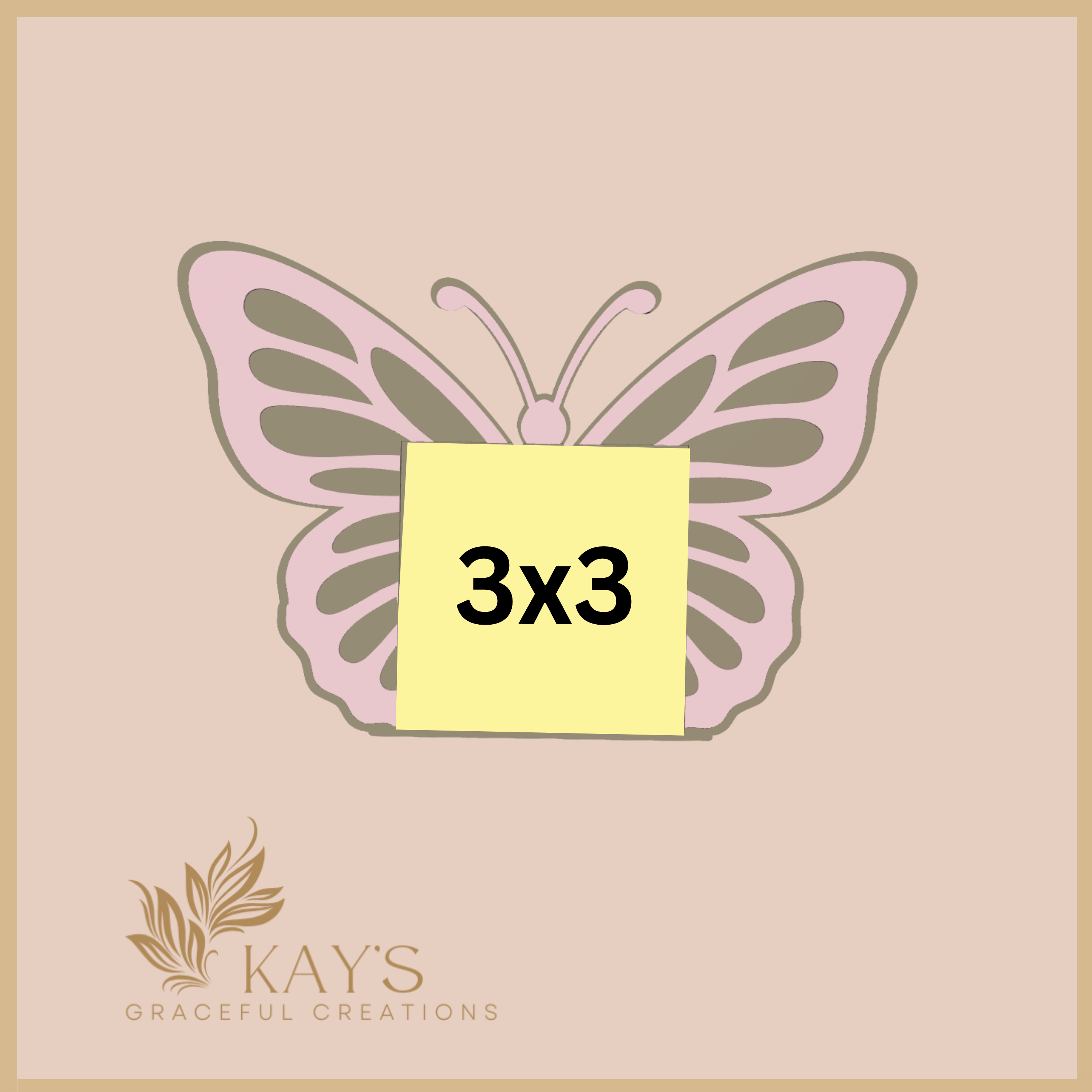 Butterfly Grace Sticky Note Holder – Cute Pastel Office Decor