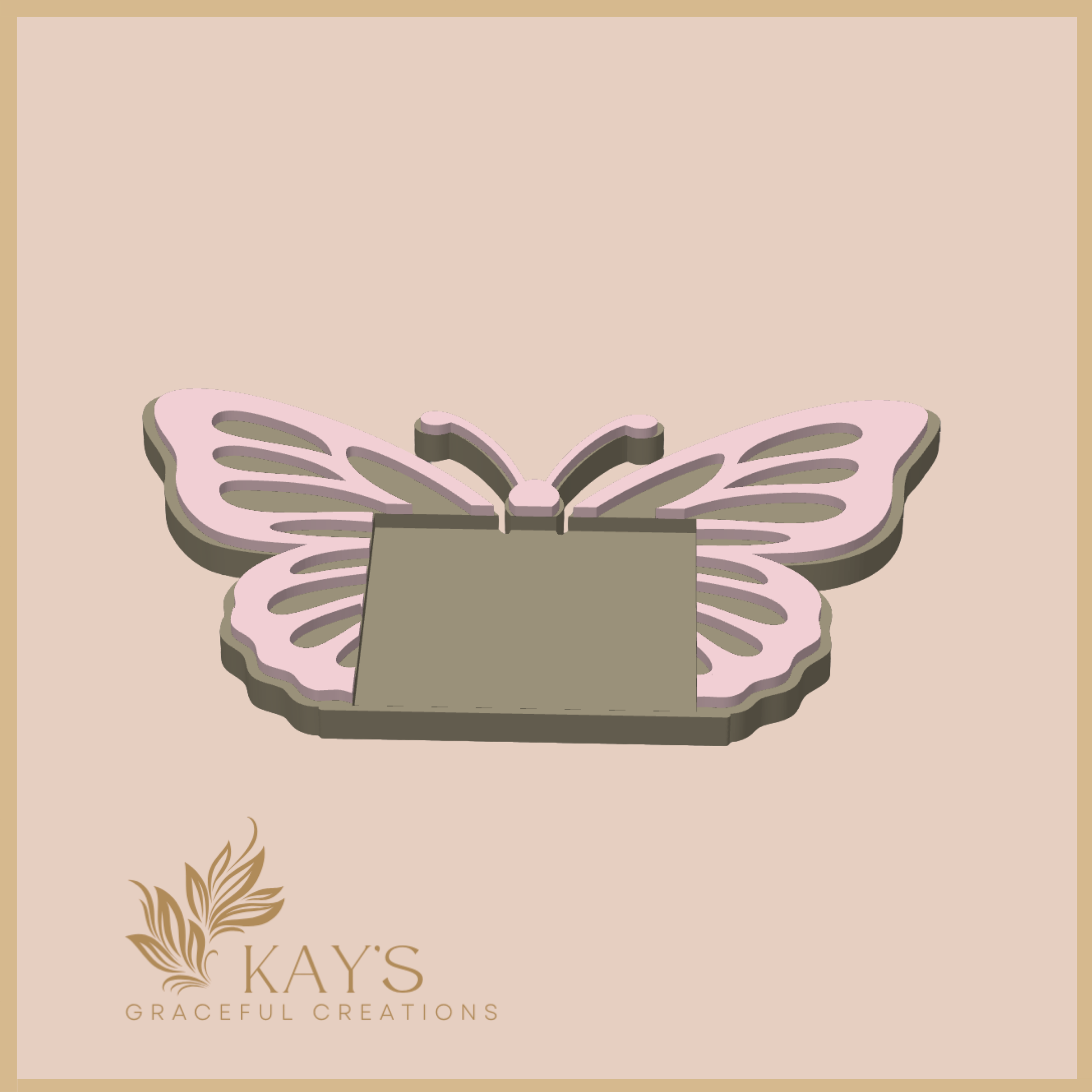 Butterfly Grace Sticky Note Holder – Cute Pastel Office Decor