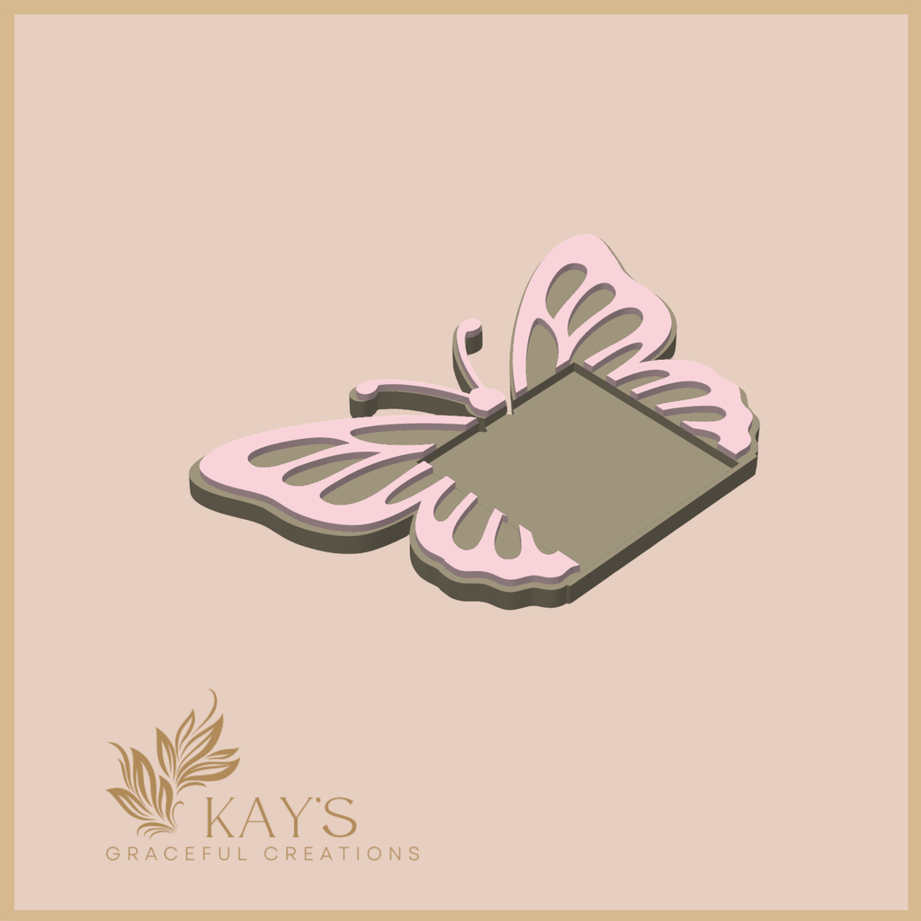 Butterfly Grace Sticky Note Holder – Cute Pastel Office Decor