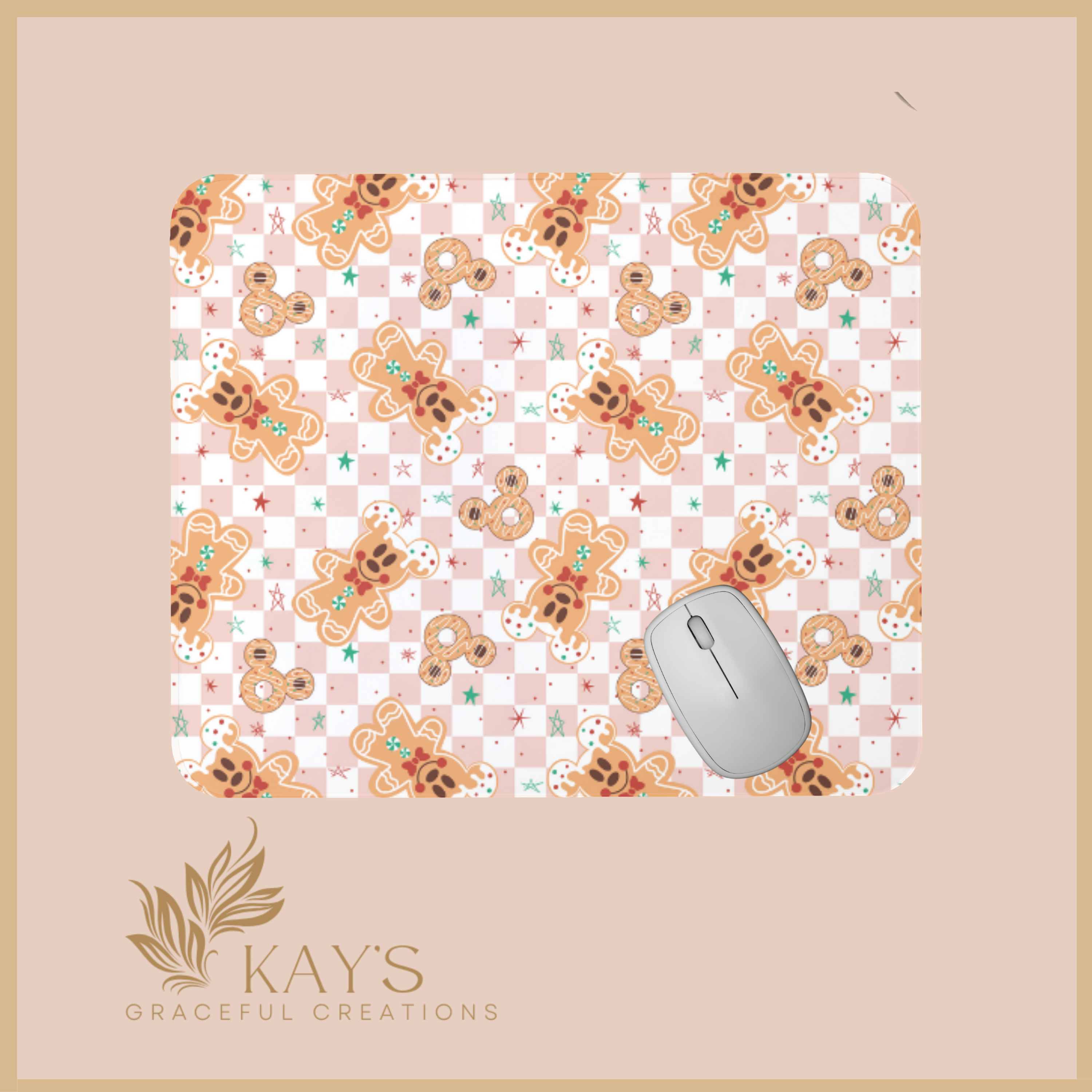 Gingerbread Joy Mouse Pad – Cozy Christmas Desk Mat