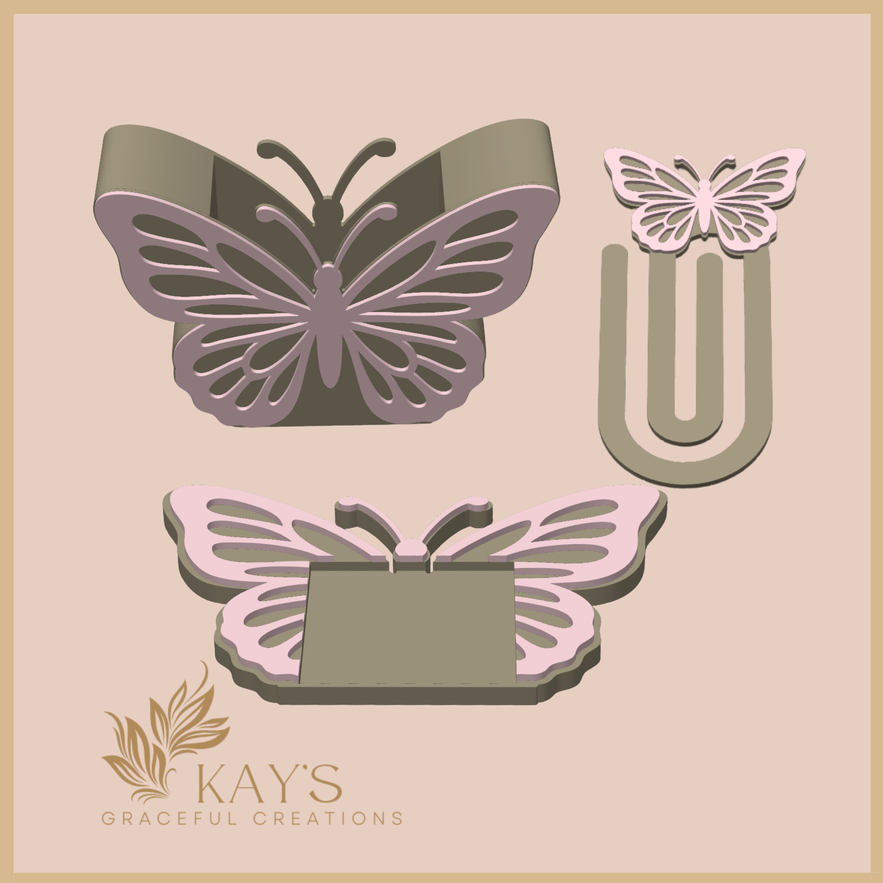 Butterfly Grace Desk Set