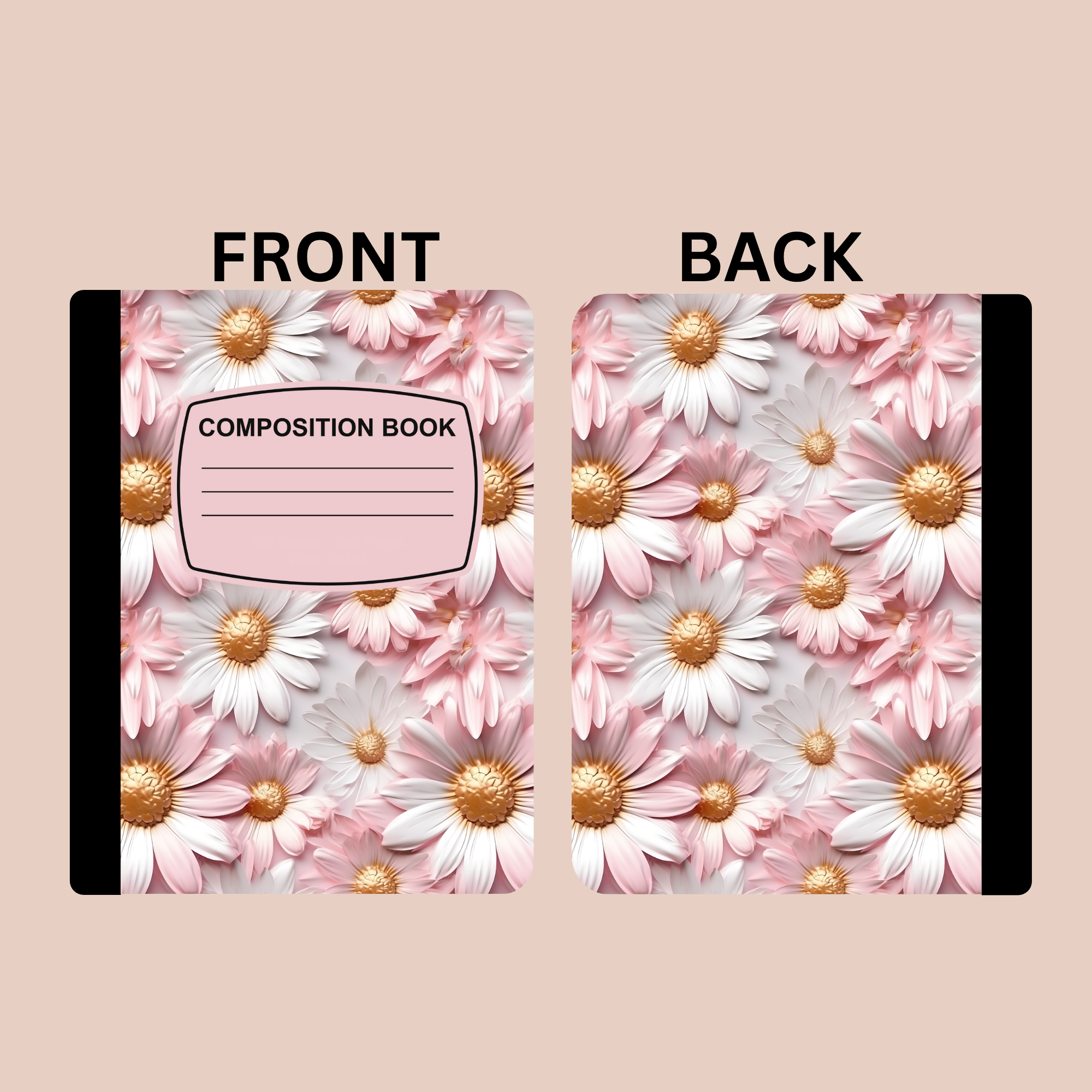 3D Pink Daisy Composition Notebook