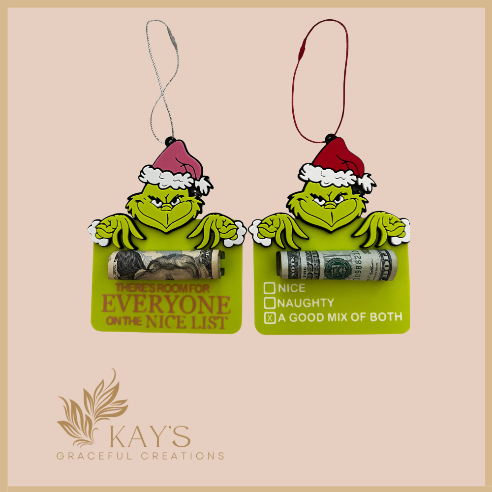 🎄 Green Grump Christmas Money Holder Ornament