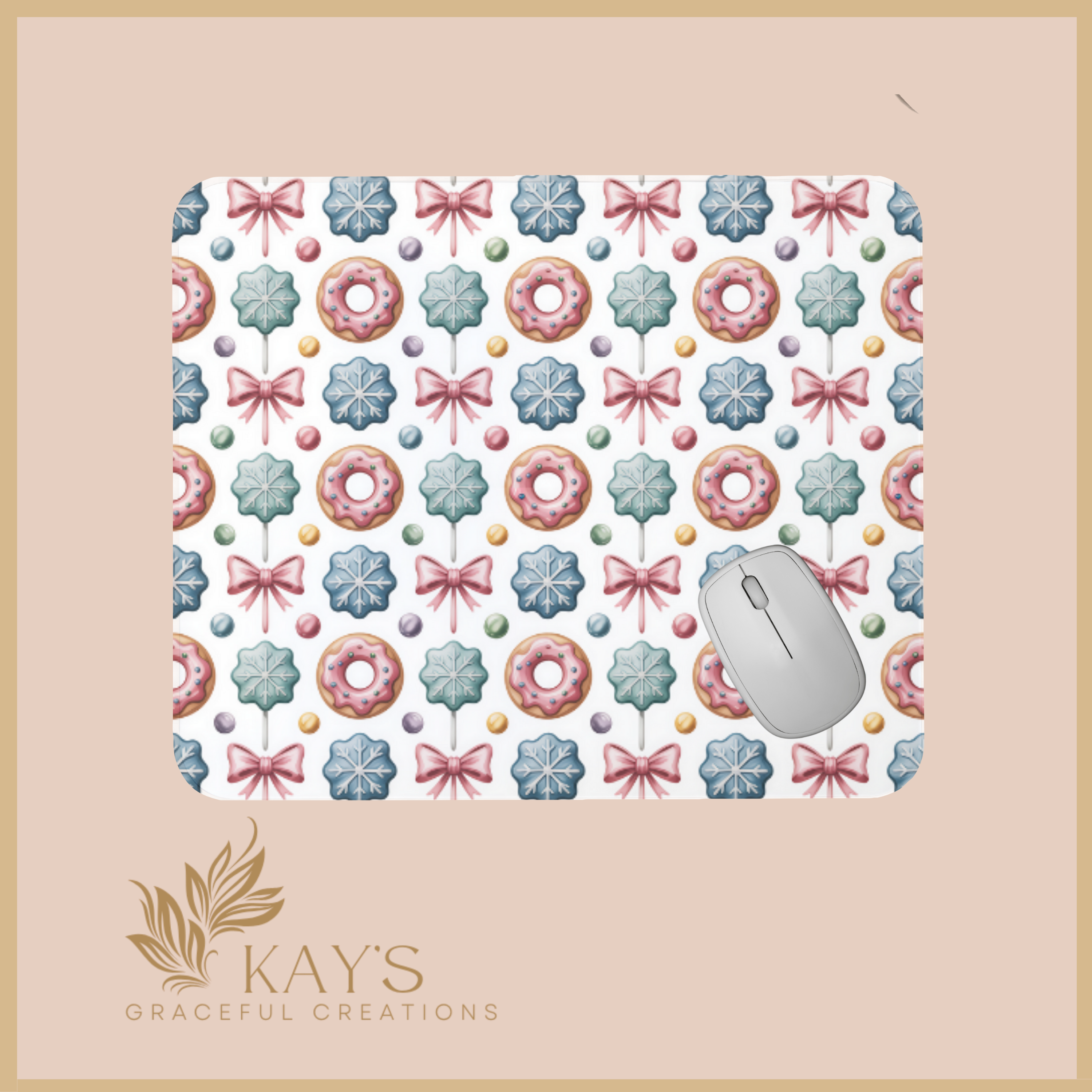 Sweet Holiday Treats Mouse Pad – Cute Winter Desk Mat