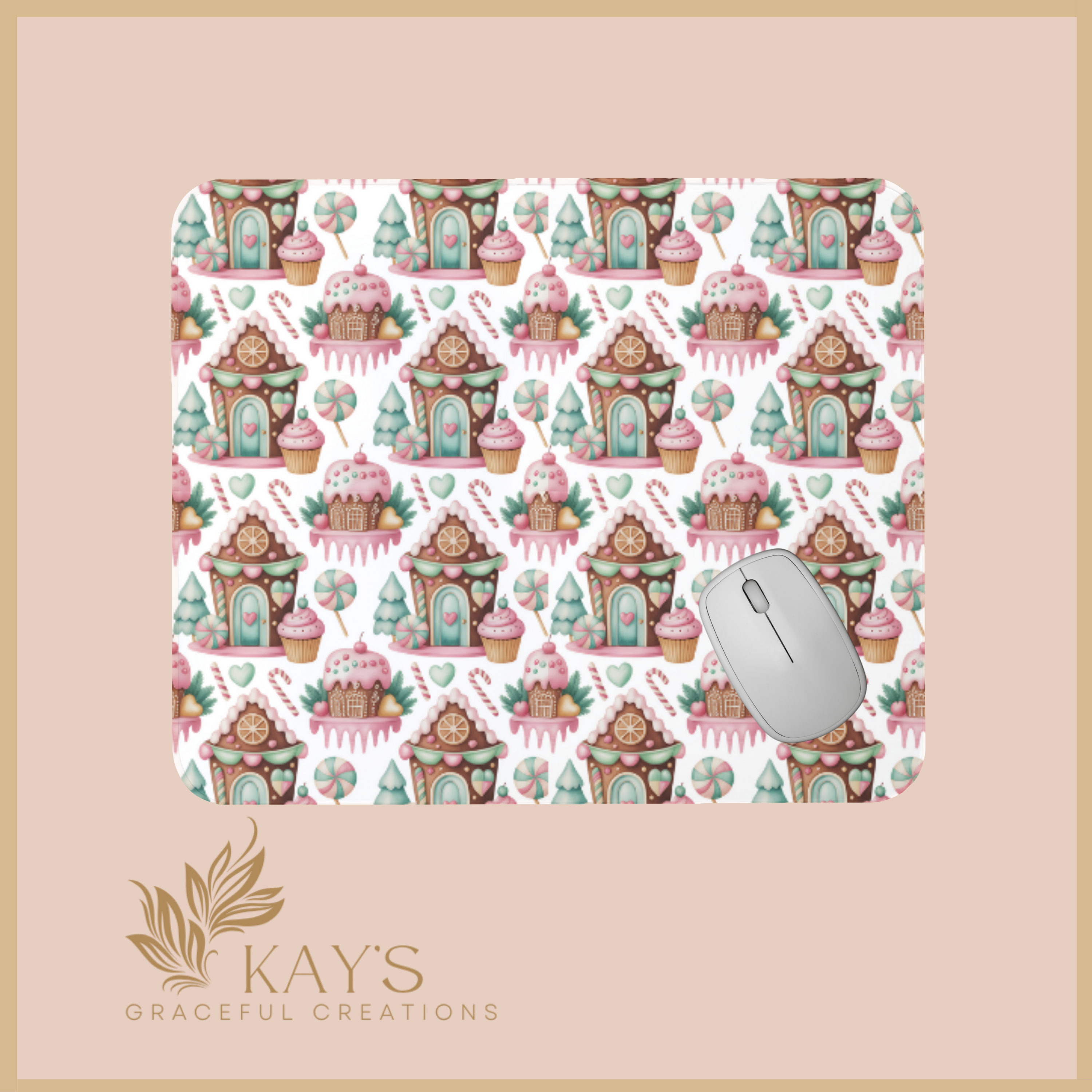 Gingerbread Village Mouse Pad – Sweet Christmas Desk Gift