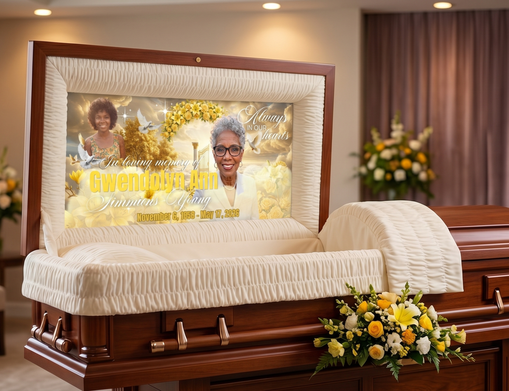 Custom Photo Casket Panel Insert – Personalized Funeral Memorial Cap Panel
