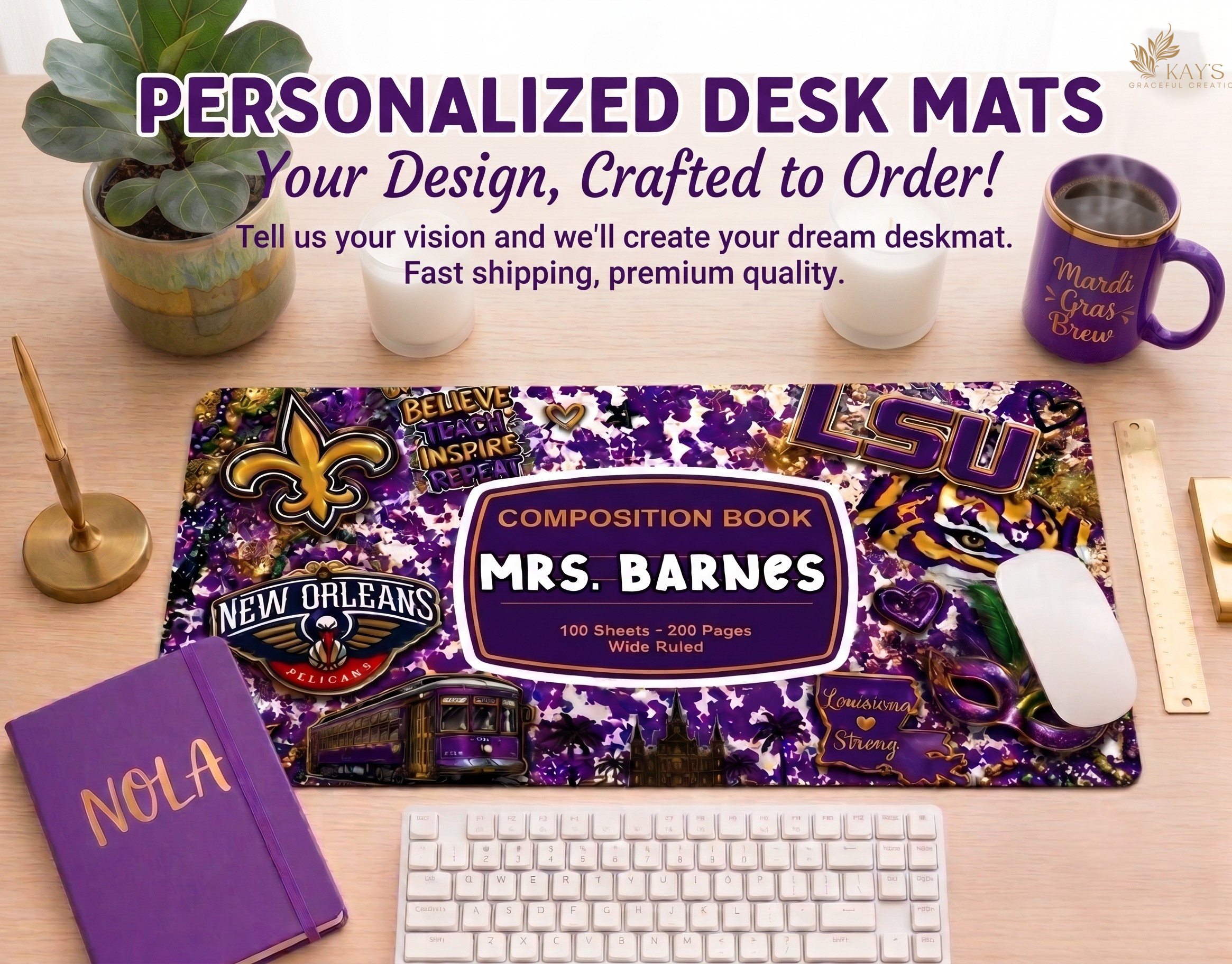 Custom Personalized Desk Mat