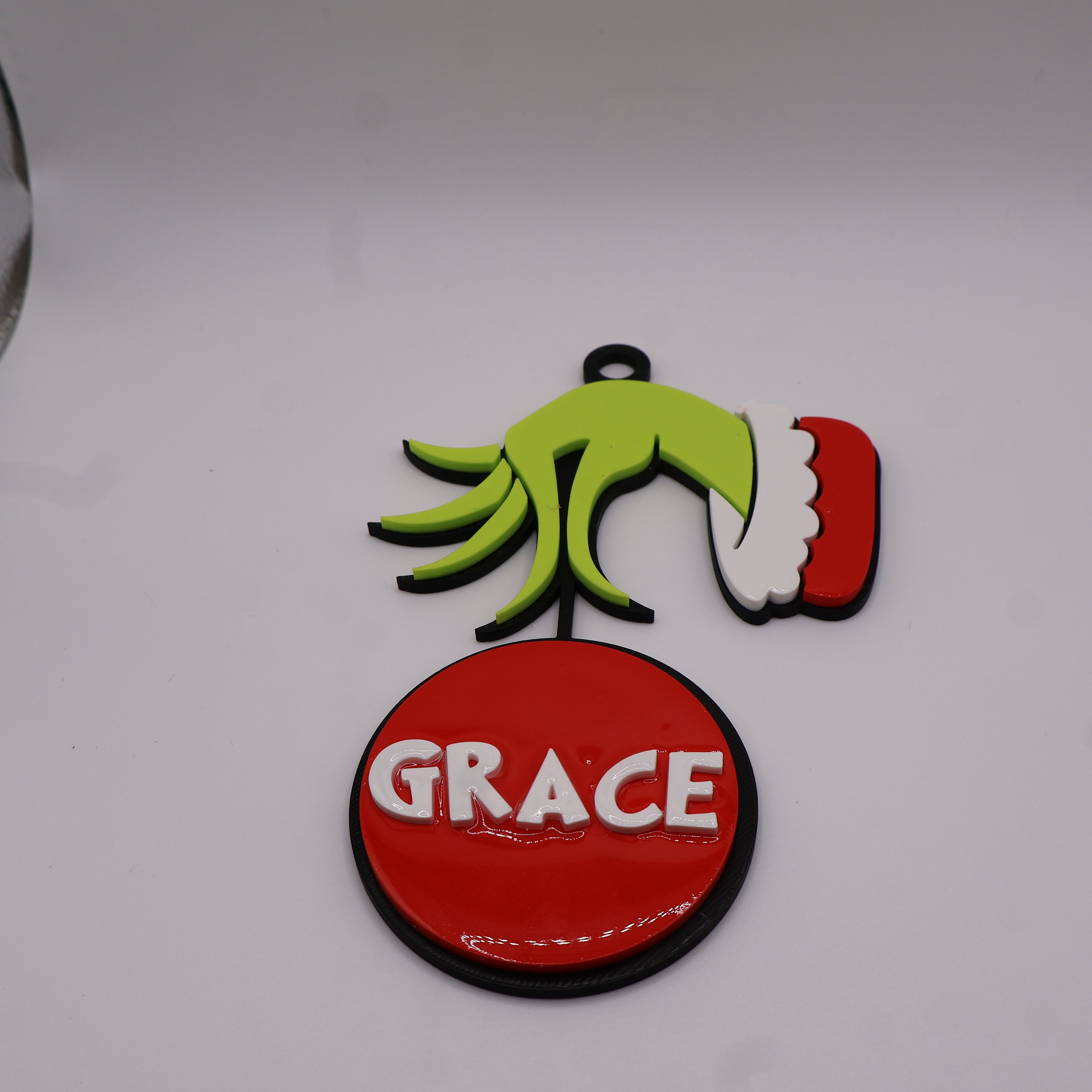 Personalized Grinch Themed Holiday Ornaments