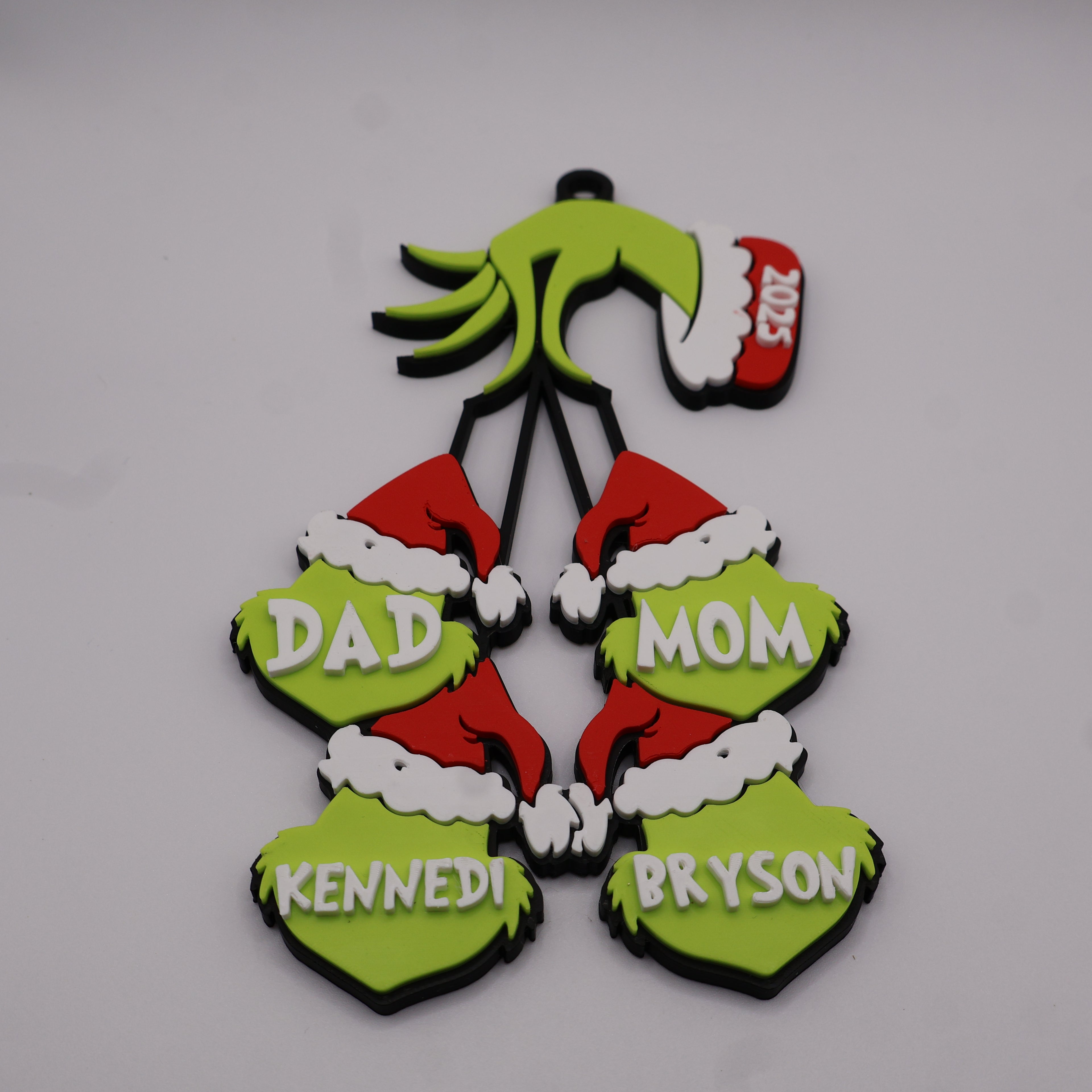 Personalized Grinch Themed Holiday Ornaments