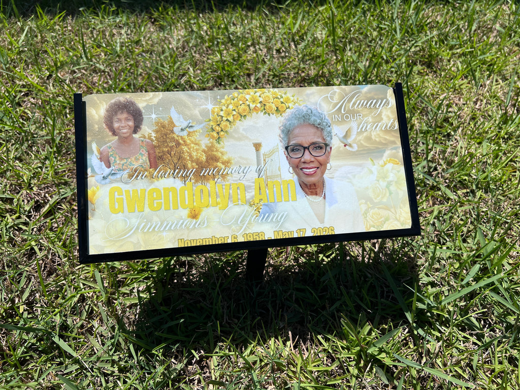 Personalized Photo Memorial Grave Marker – Custom Garden Stake & Remembrance Plaque