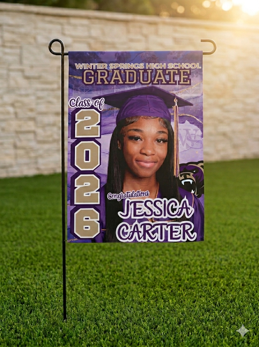 Custom Class of 2026 Graduation Yard Flag | Personalized Senior Garden Banner